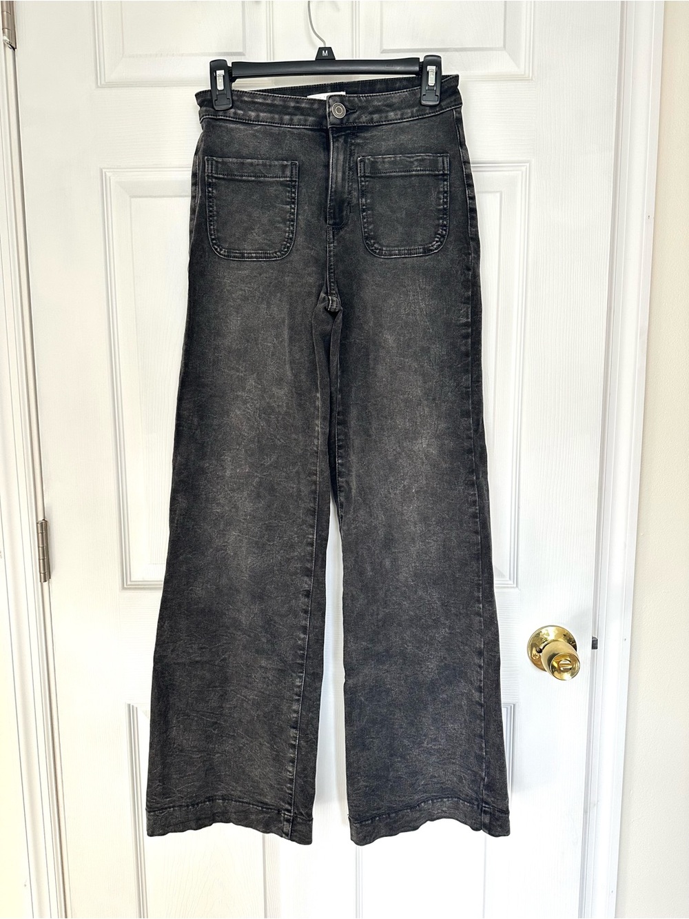 LC Lauren Conrad Washed Black Wide Leg High-Rise Jeans